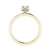 side image of luxury oval yellow gold hidden halo lab grown diamond engagement ring