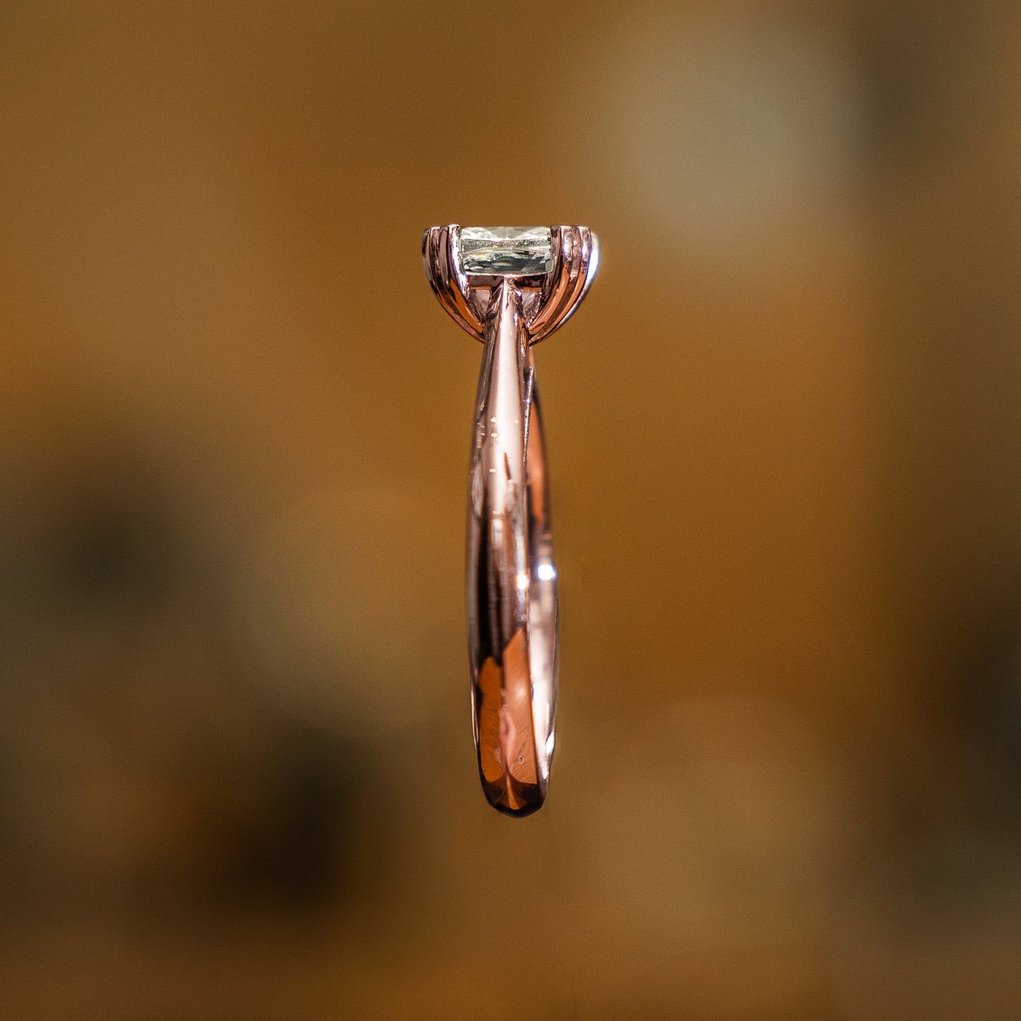 Cushion 18K Rose Gold Lab Grown Solitaire