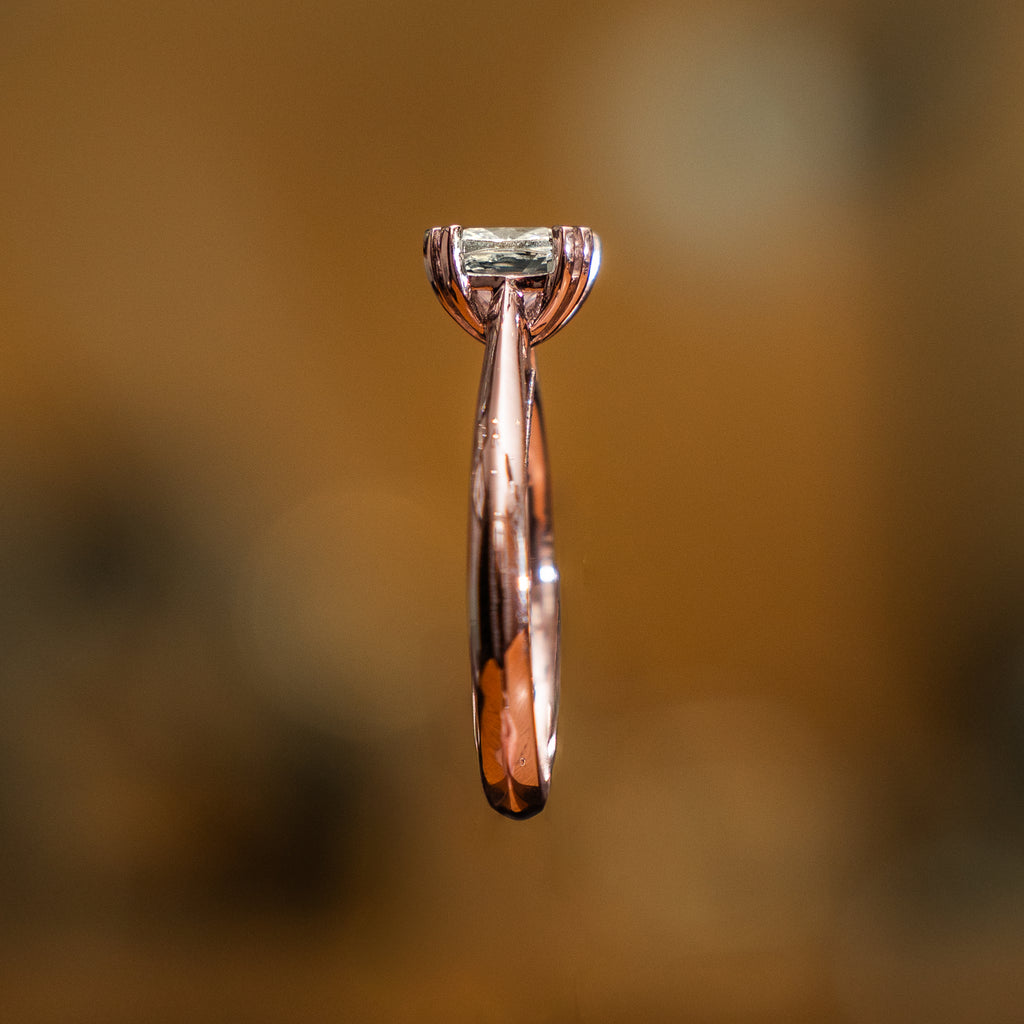 Cushion 18K Rose Gold Lab Grown Solitaire