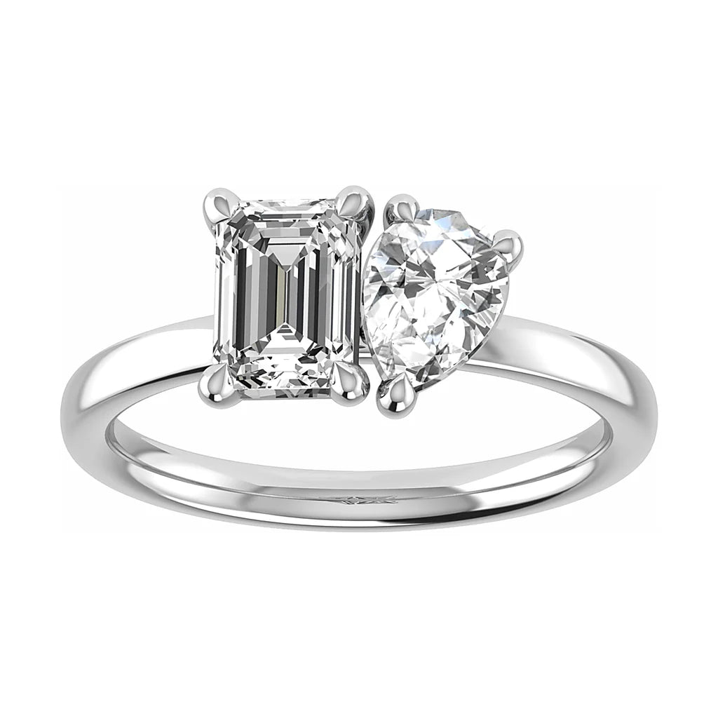 Emerald & Pear Yellow Gold Lab Grown Diamond Pair