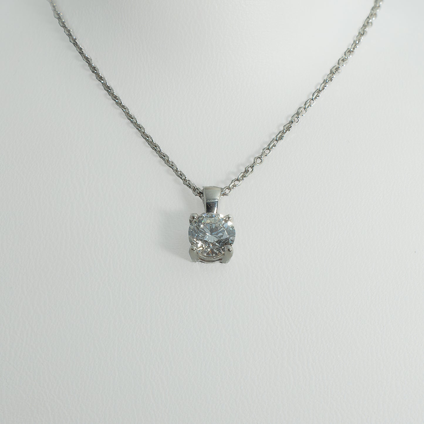1ct Lab-Grown Diamond Pendant | 18k White Gold