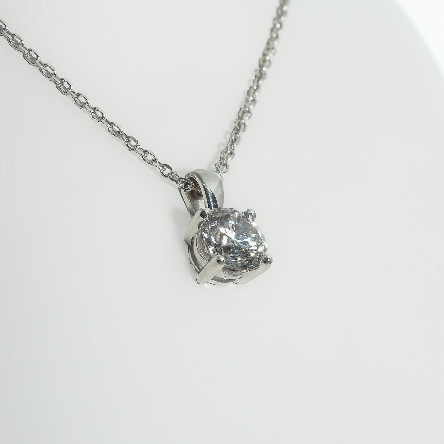1ct Lab-Grown Diamond Pendant | 18k White Gold