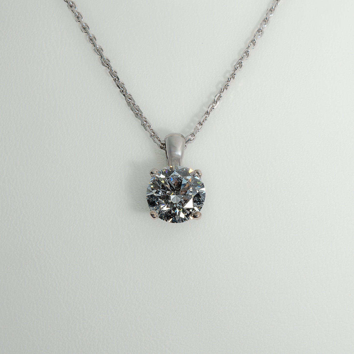 2ct Lab-Grown Diamond Pendant | 18k White Gold