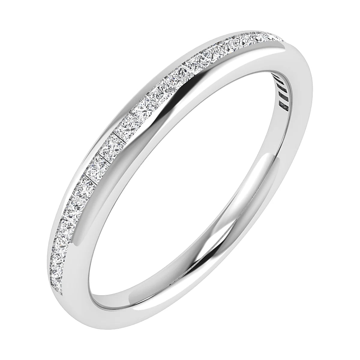 2.30mm Princess Channel Set 50% - Lab-grown Diamond | Platinum