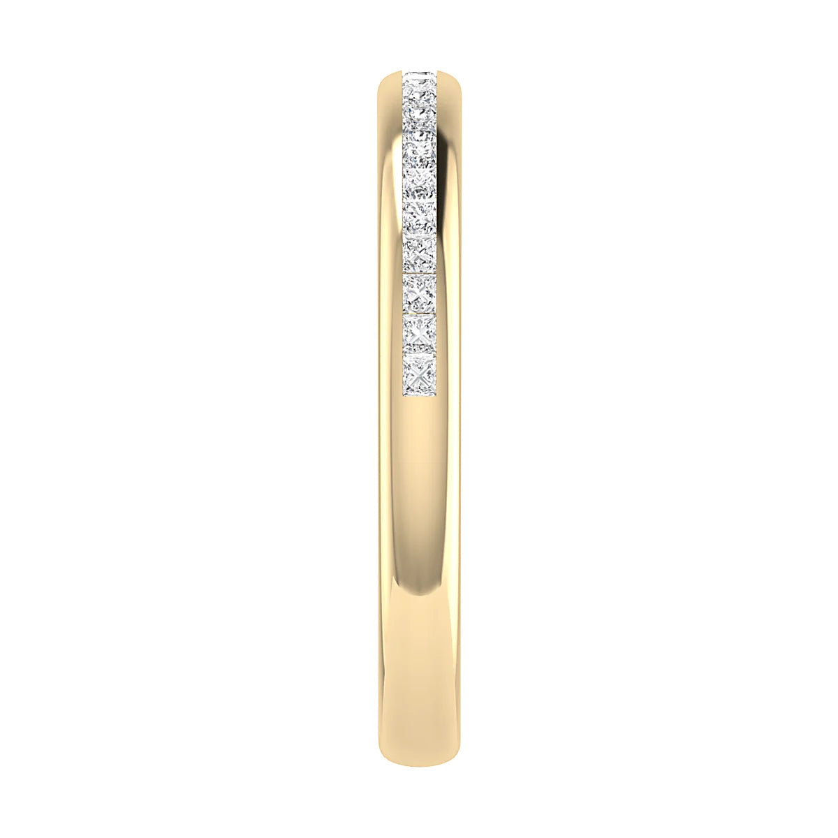 2.30mm Princess Channel Set 50% - Lab-grown Diamond | 18k Yellow Gold