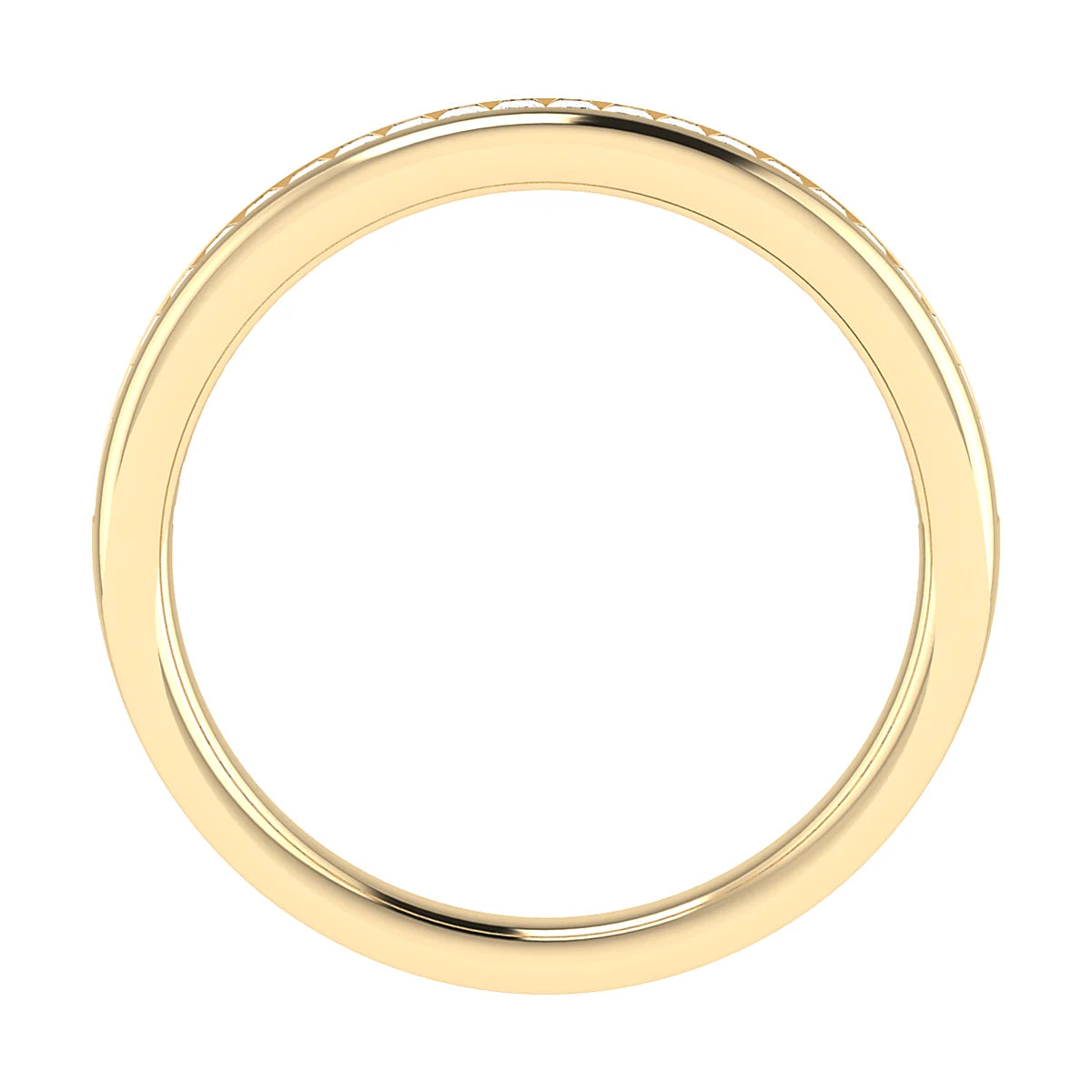 2.30mm Princess Channel Set 50% - Lab-grown Diamond | 18k Yellow Gold