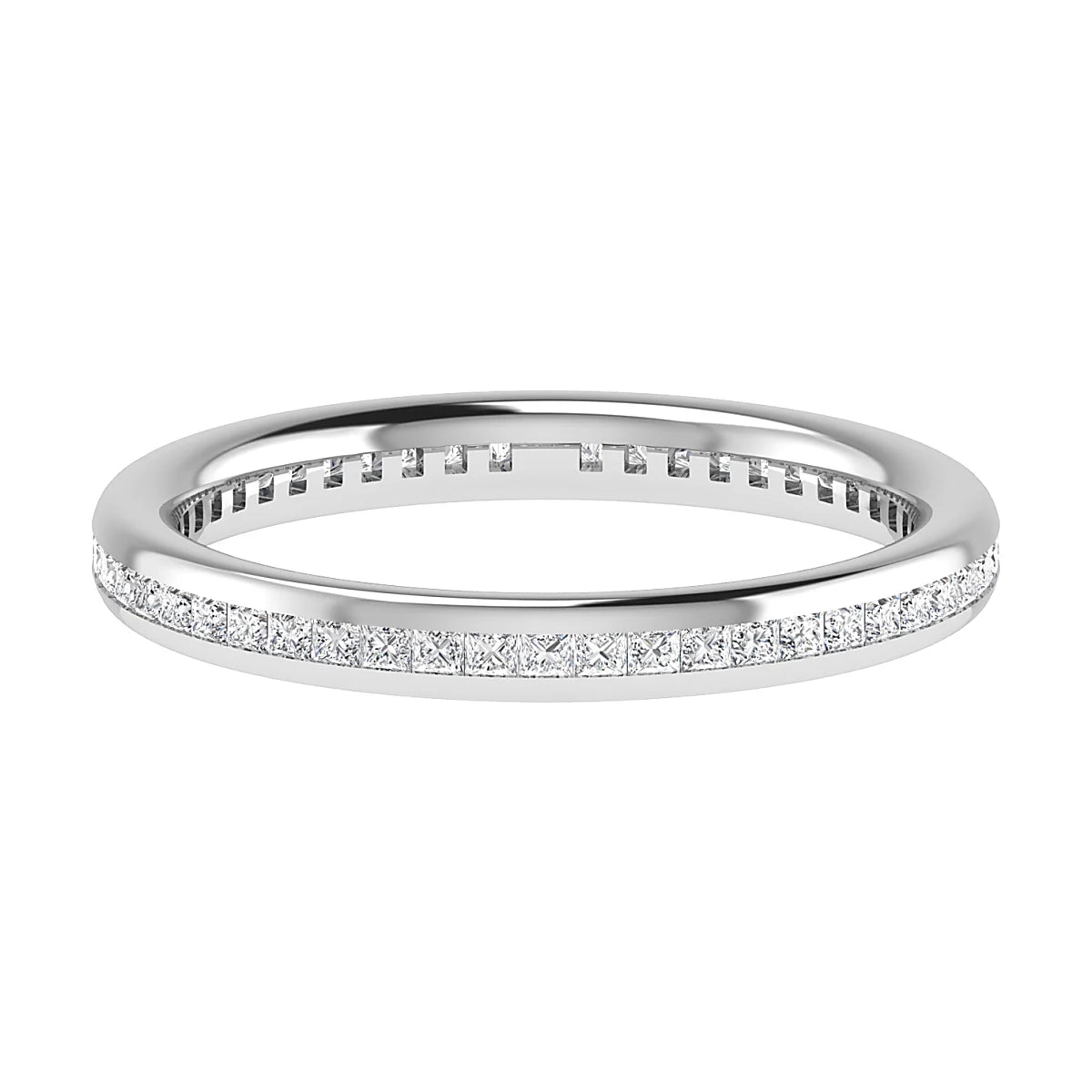 2.30mm Princess Channel Set 100% - Lab-grown Diamond | 18K White Gold