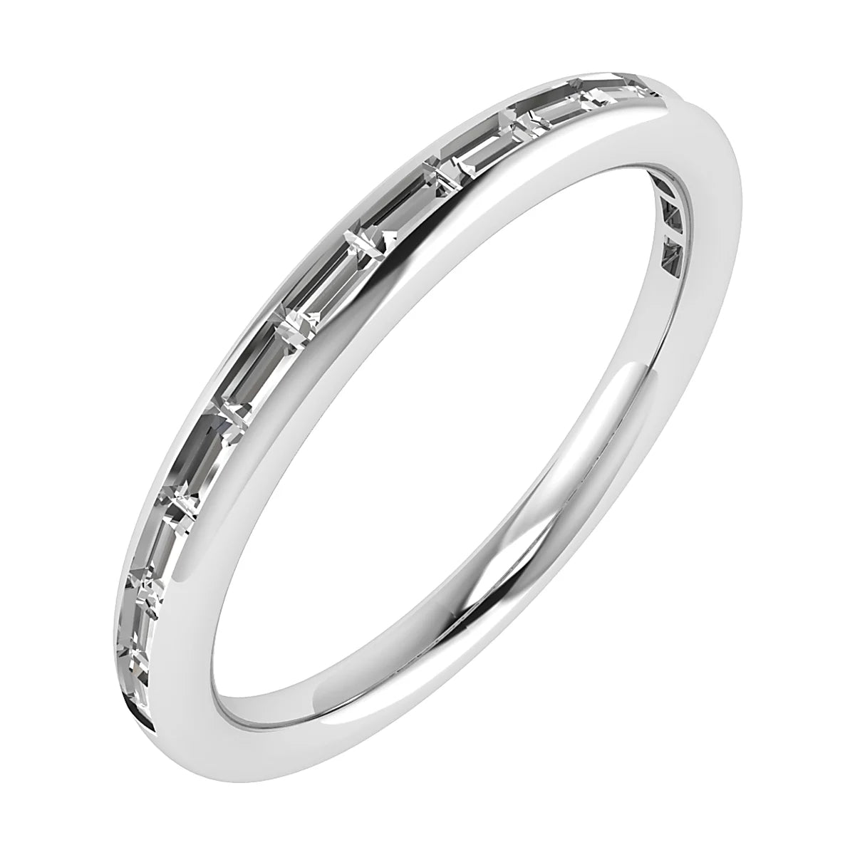 2.50mm Landscape Baguette Channel Set 50% - Lab-grown Diamond | Platinum