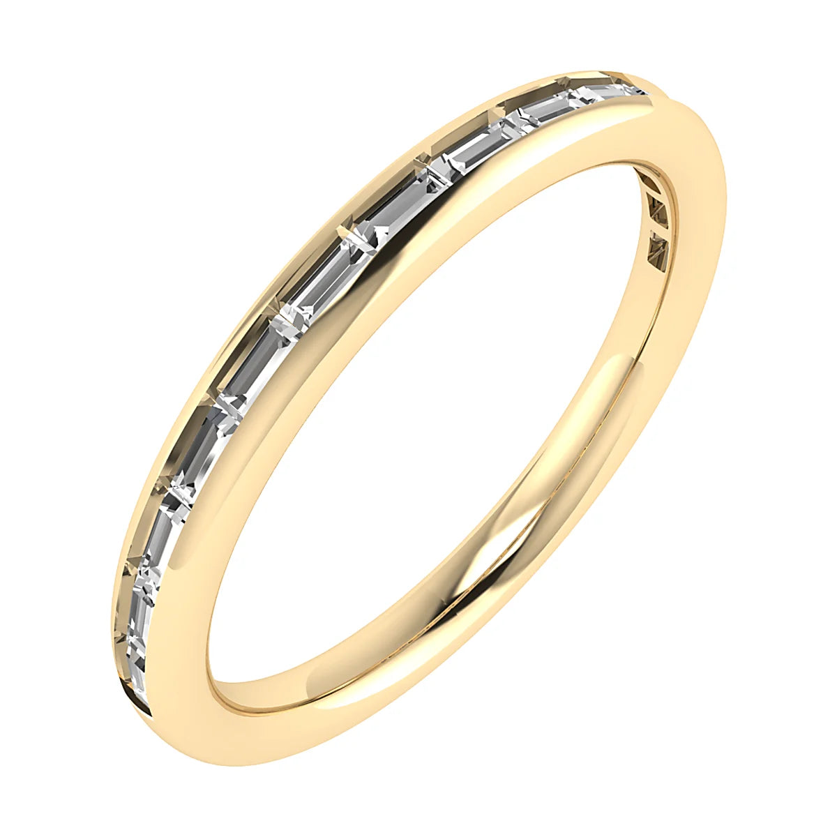 2.50mm Landscape Baguette Channel Set 50% - Lab-grown Diamond | 18K Yellow Gold