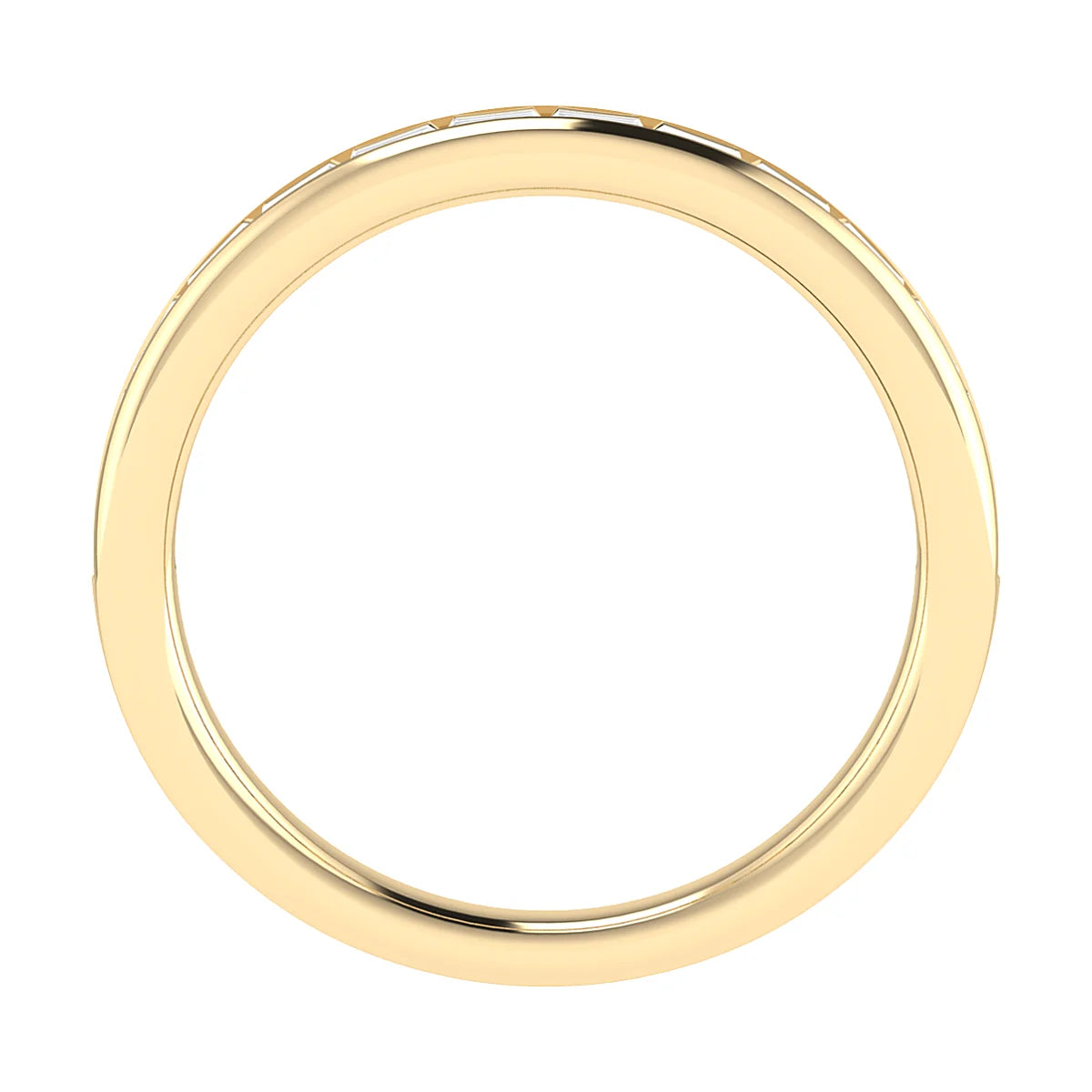2.50mm Landscape Baguette Channel Set 50% - Lab-grown Diamond | 18K Yellow Gold
