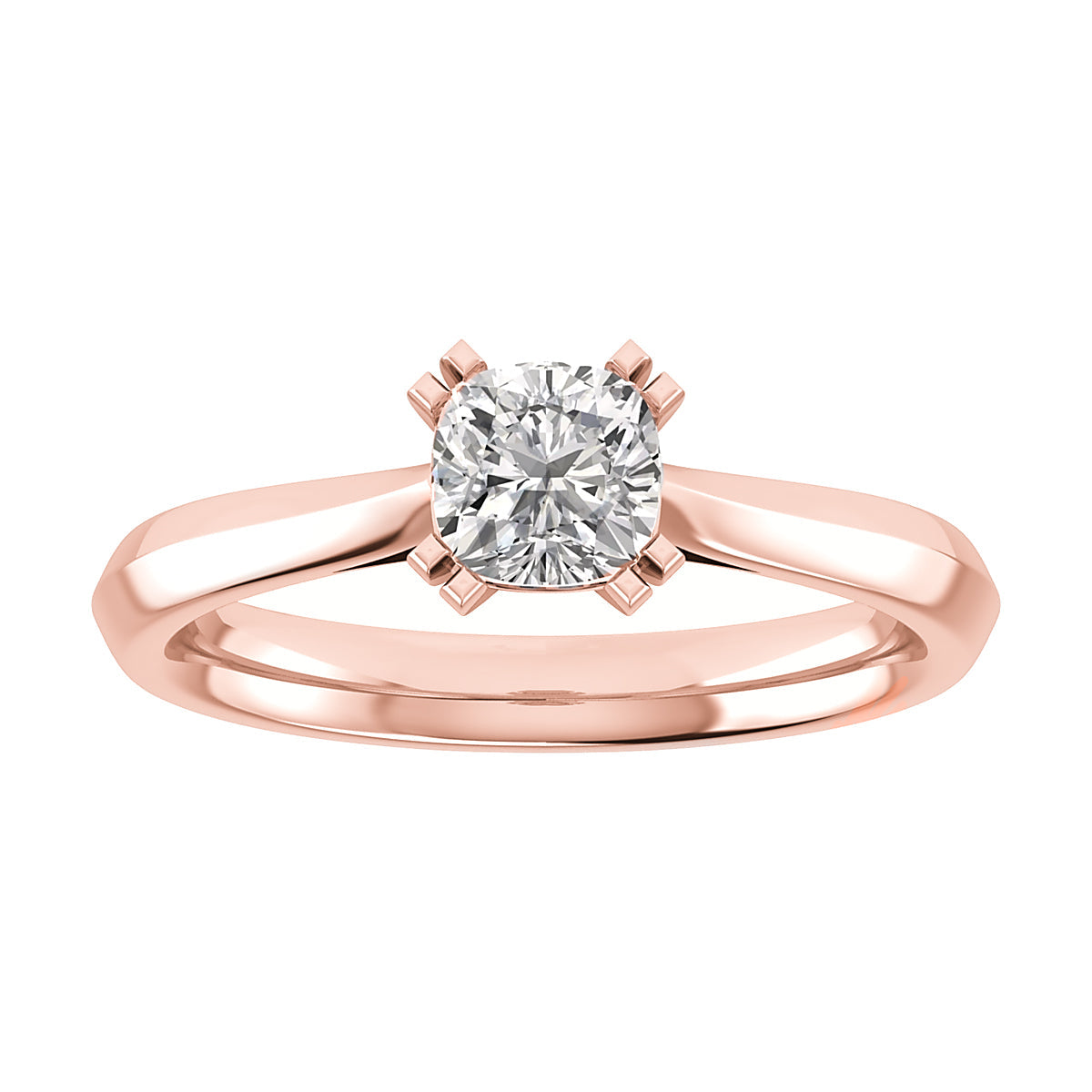 Cushion 18K Rose Gold Lab Grown Solitaire