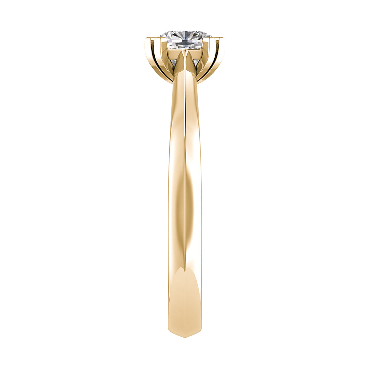 Cushion 18K Yellow Gold Lab Grown Solitaire