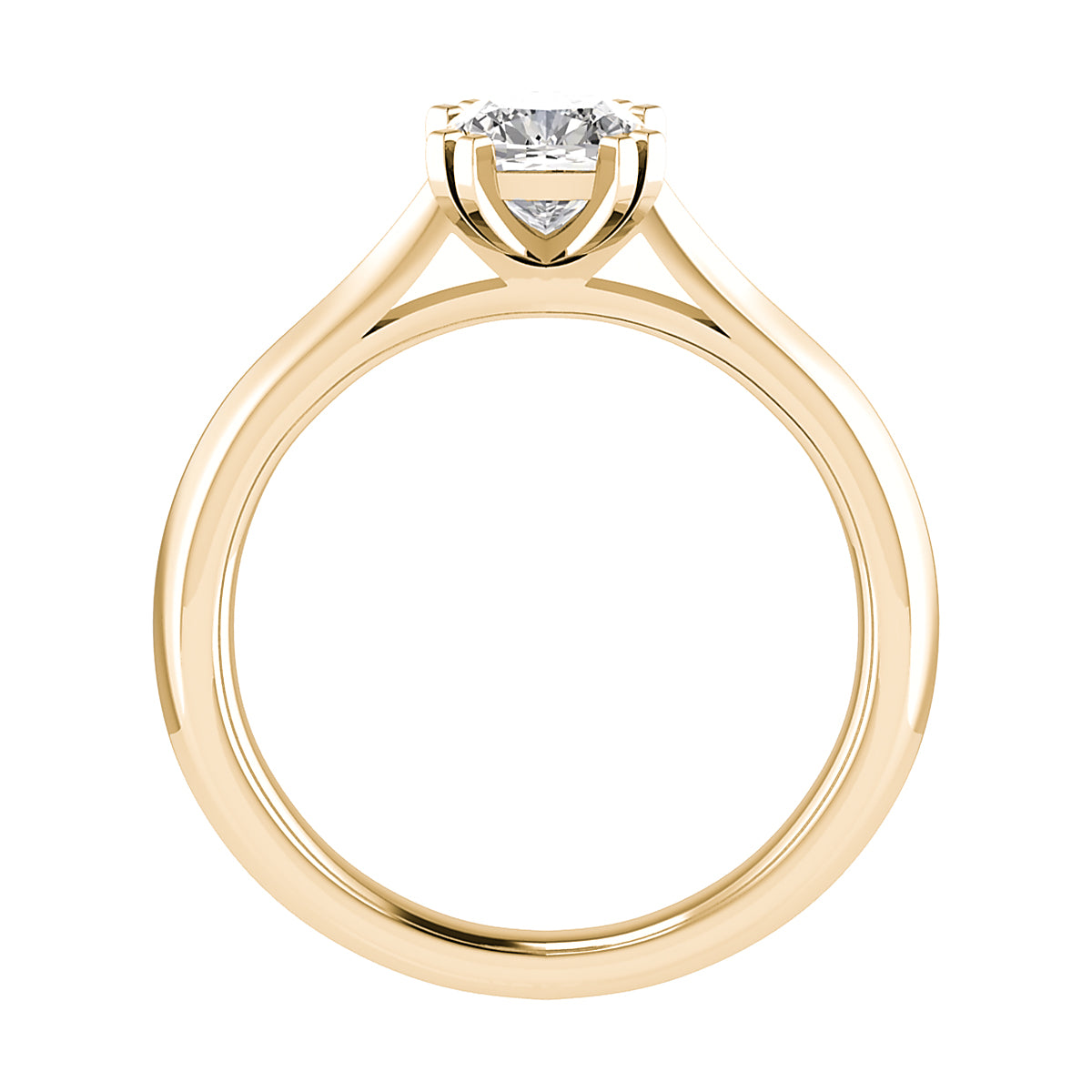 Cushion 18K Yellow Gold Lab Grown Solitaire