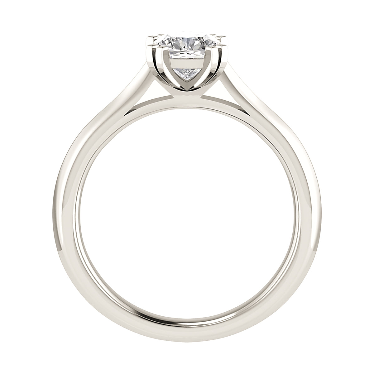 Cushion 18K White Gold Lab Grown Solitaire
