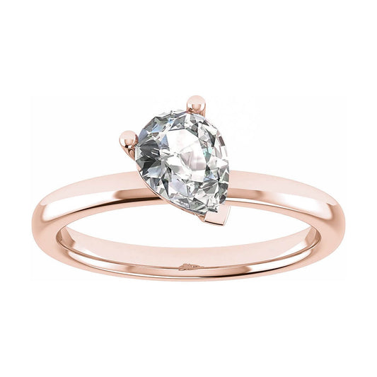luxury pear rose gold solitaire lab grown diamond engagement ring