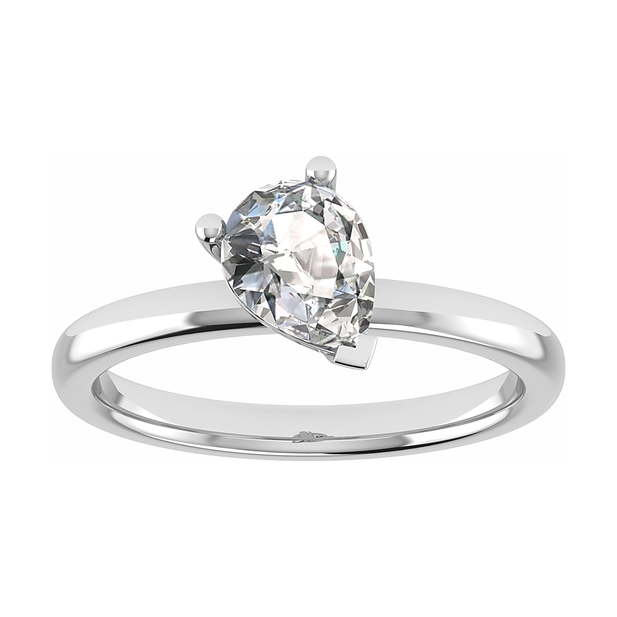 luxury pear white gold solitaire lab grown diamond engagement ring