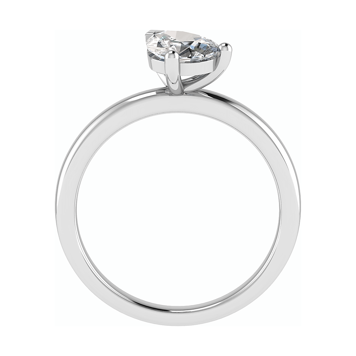side view luxury pear white gold solitaire lab grown diamond engagement ring