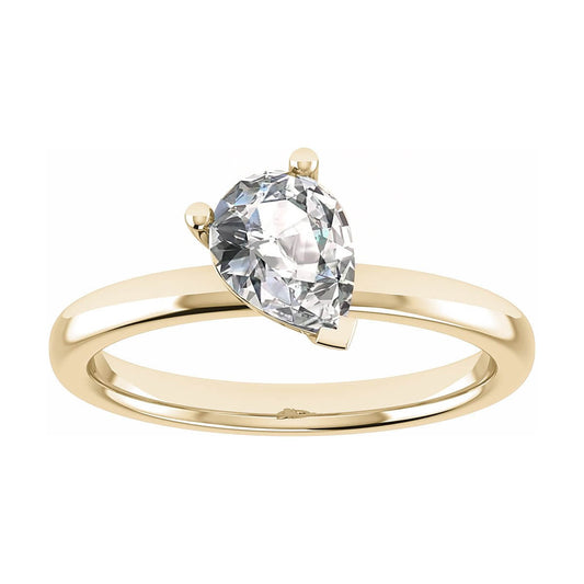 luxury pear yellow gold solitaire lab grown diamond engagement ring