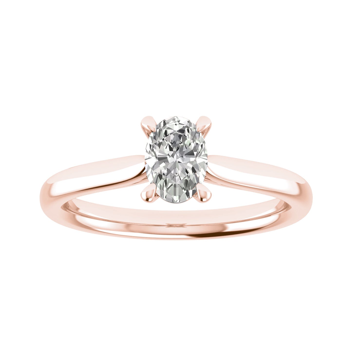 luxury oval rose gold solitaire lab grown diamond engagement ring