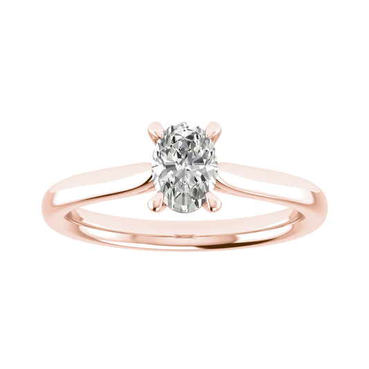 luxury oval rose gold solitaire lab grown diamond engagement ring