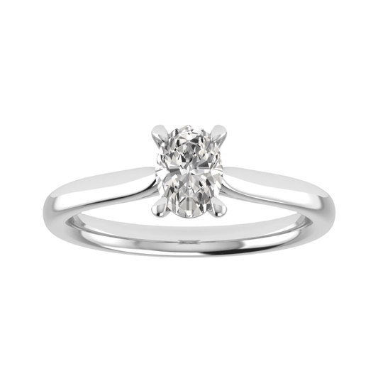 luxury oval platinum solitaire lab grown diamond engagement ring