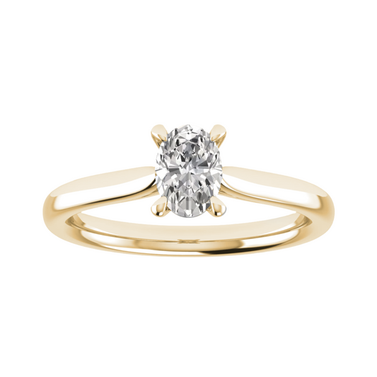 luxury oval yellow gold solitaire lab grown diamond engagement ring