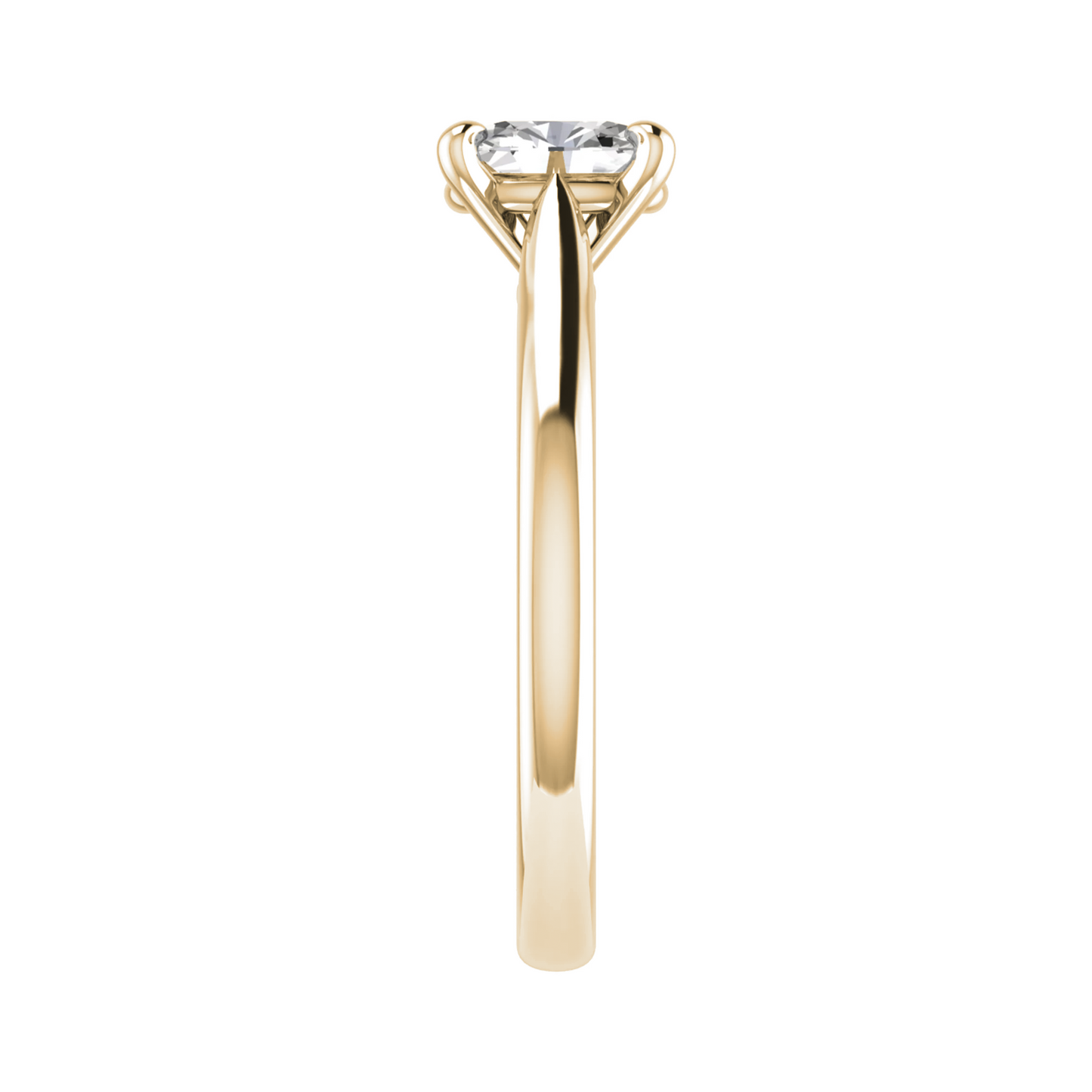 luxury oval yellow gold solitaire lab grown diamond engagement ring side image 