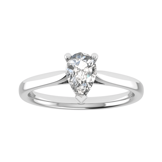 luxury pear platinum solitaire lab grown diamond engagement ring