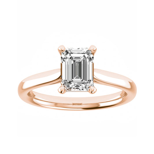 luxury emerald rose gold solitaire lab grown diamond engagement ring