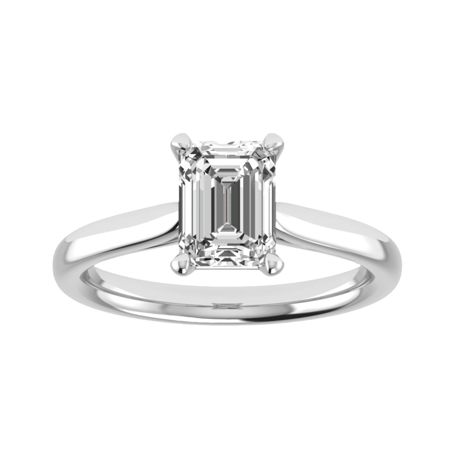 luxury emerald platinum solitaire lab grown diamond engagement ring
