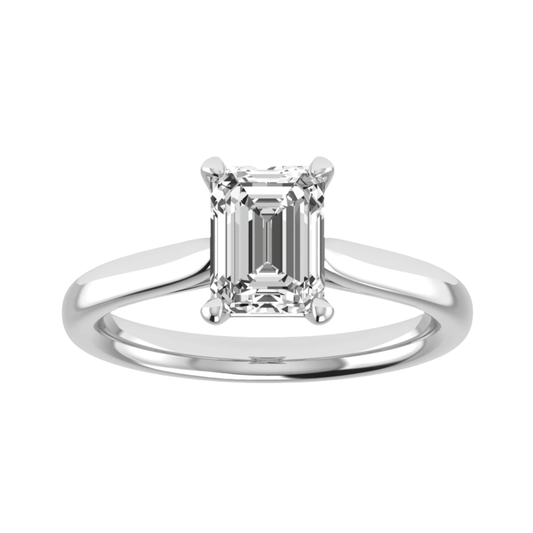 luxury emerald platinum solitaire lab grown diamond engagement ring
