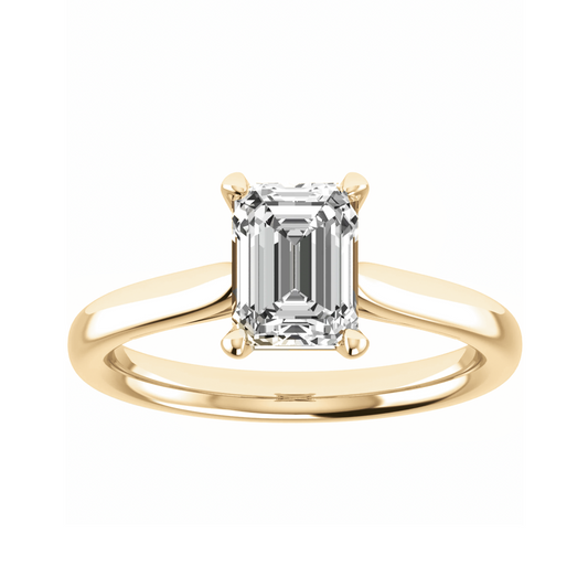 luxury emerald yellow gold solitaire lab grown diamond engagement ring