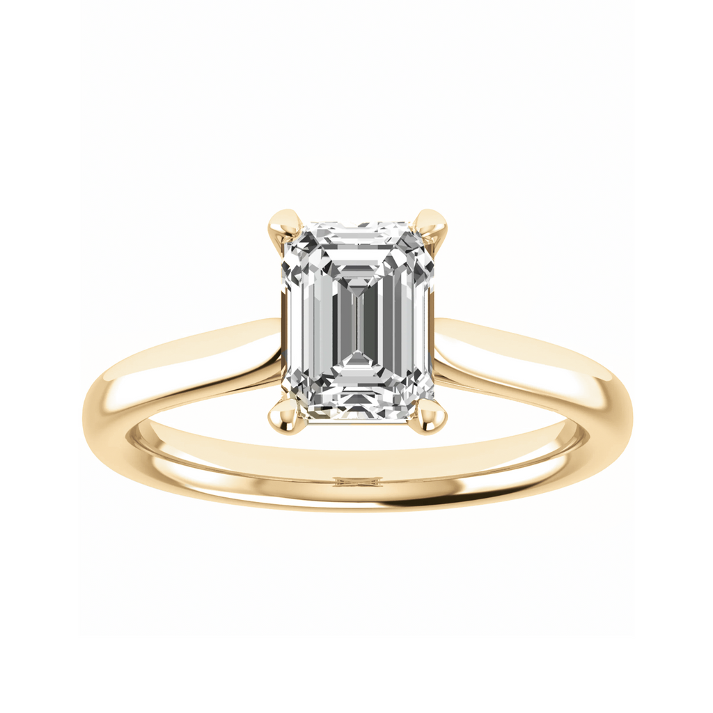 luxury emerald yellow gold solitaire lab grown diamond engagement ring