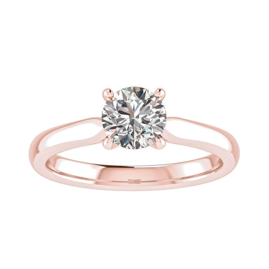 luxury round rose gold solitaire lab grown diamond engagement ring