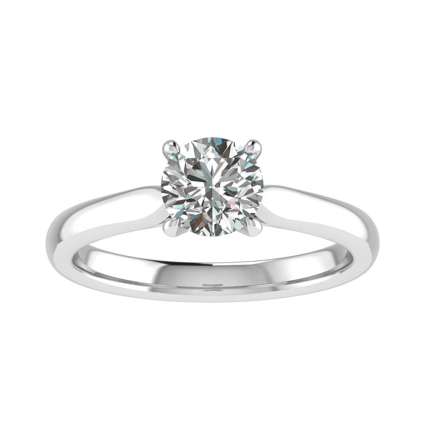 luxury round platinum solitaire lab grown diamond engagement ring