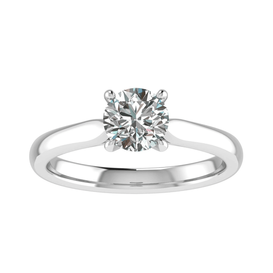 luxury round platinum solitaire lab grown diamond engagement ring