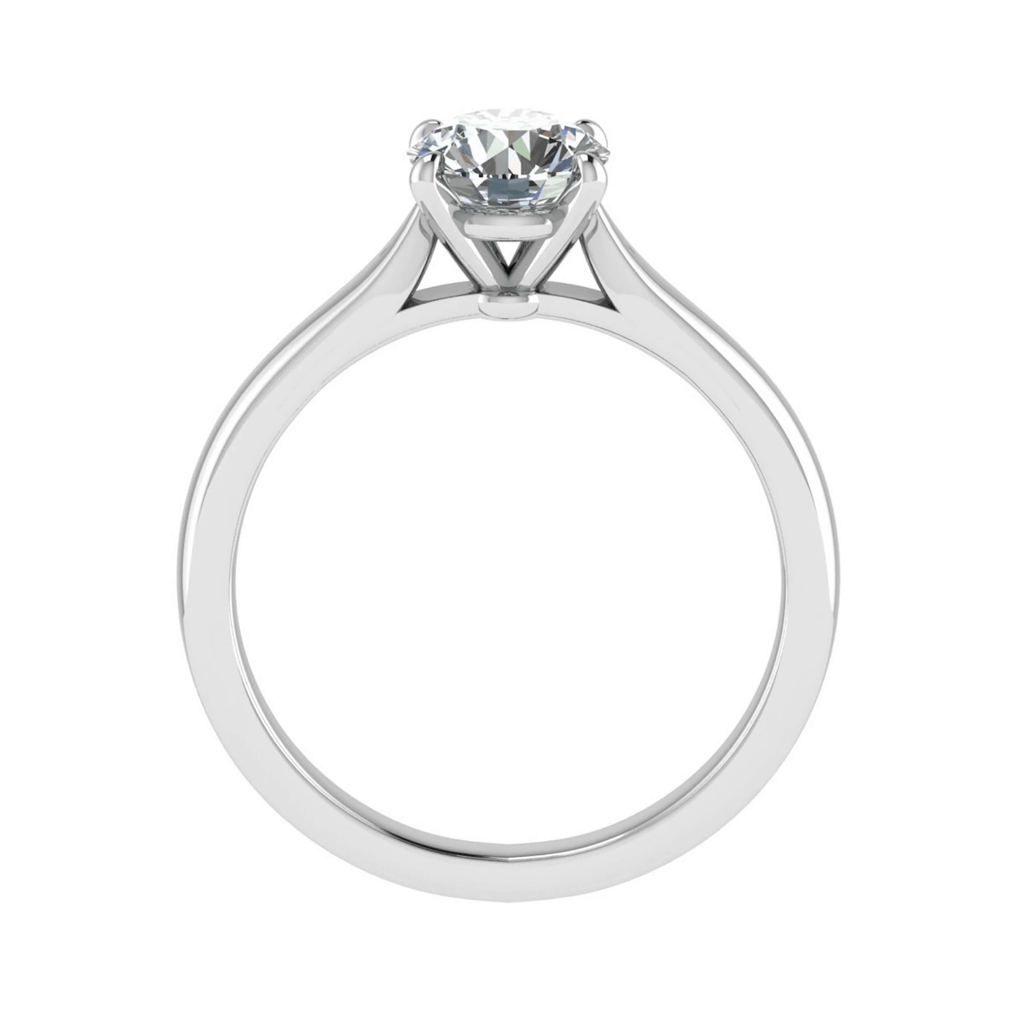 side view luxury platinum solitaire round lab grown diamond engagement ring 